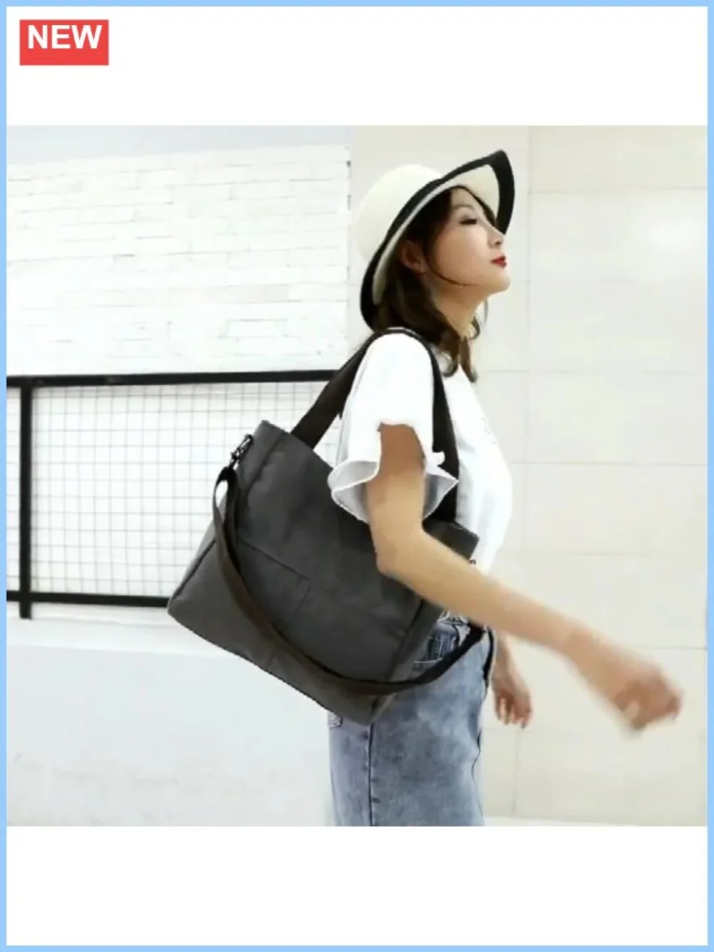 Small Canvas Tote Bag Shoulder Crossbody Work Travel Satchel
